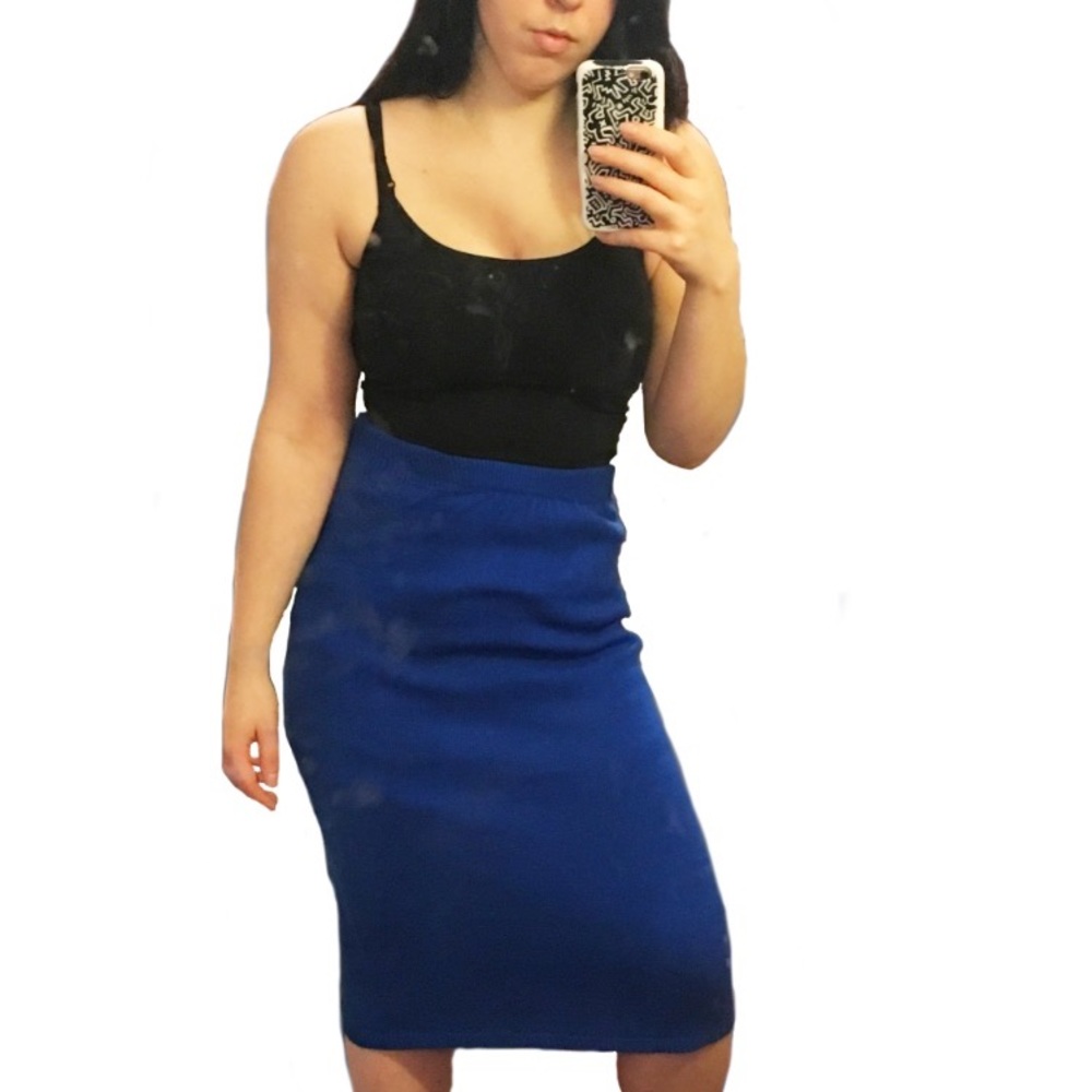 Blue Knit Skirt
